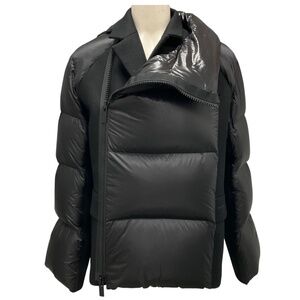 SACAI BLACK RIPSTOP WOOL MELTON AND PADDED JACKET